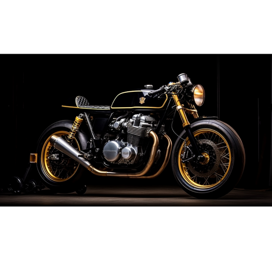 Cafe Racer Black - Wandbild mit Rahmen 100x70