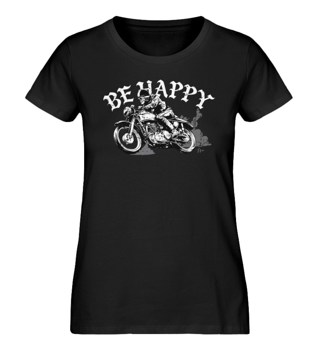 Be Happy Motorrad T-Shirt - Damen Organic Shirt